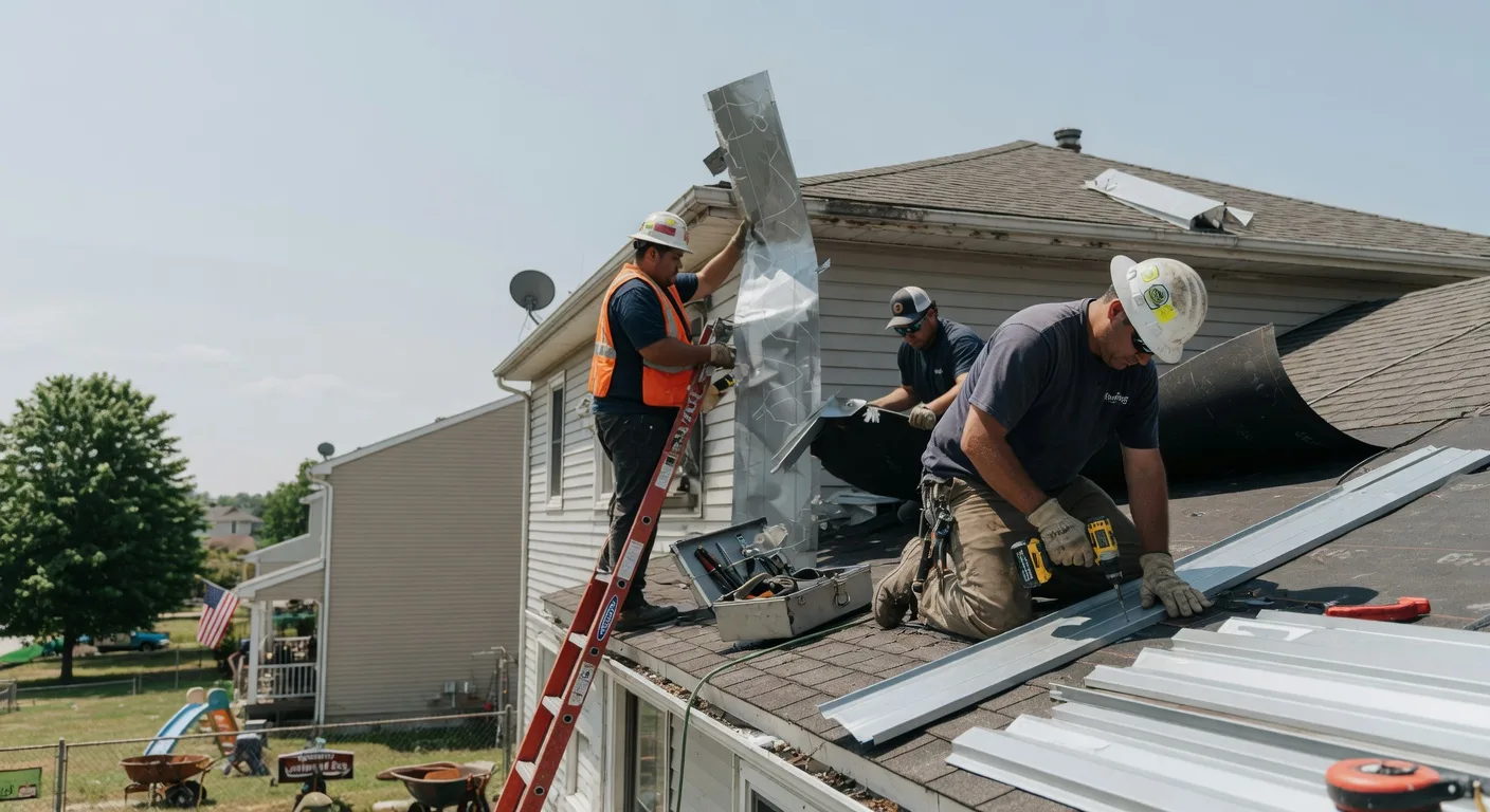 Storm Damage Metal Roof Repair in Martensdale, IA